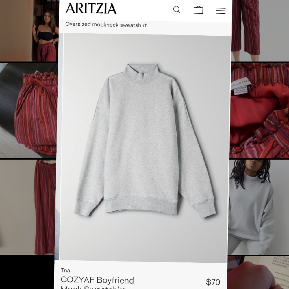 TNA COZYAF Boyfriend Mock Sweatshirt